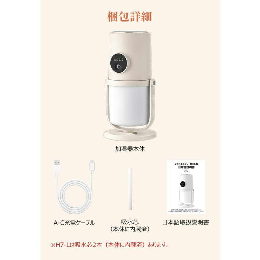 楽天市場】卓上加湿器 コードレス 超音波式 加湿器 小型 卓上 ダブル