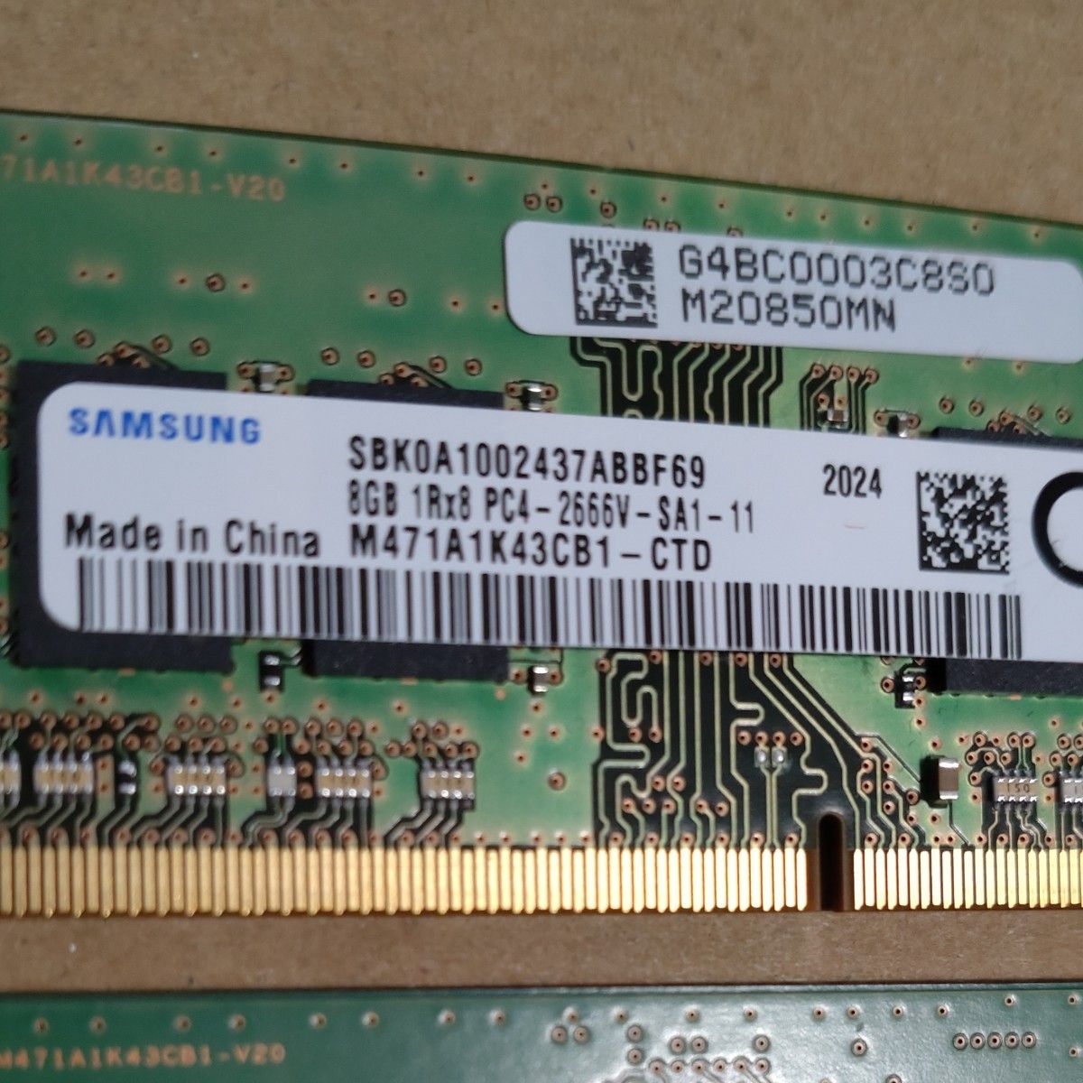 SAMSUNG DDR4-2666V 8GBx2 ノート PC 用 メモリー 合計 16GB 2枚セット