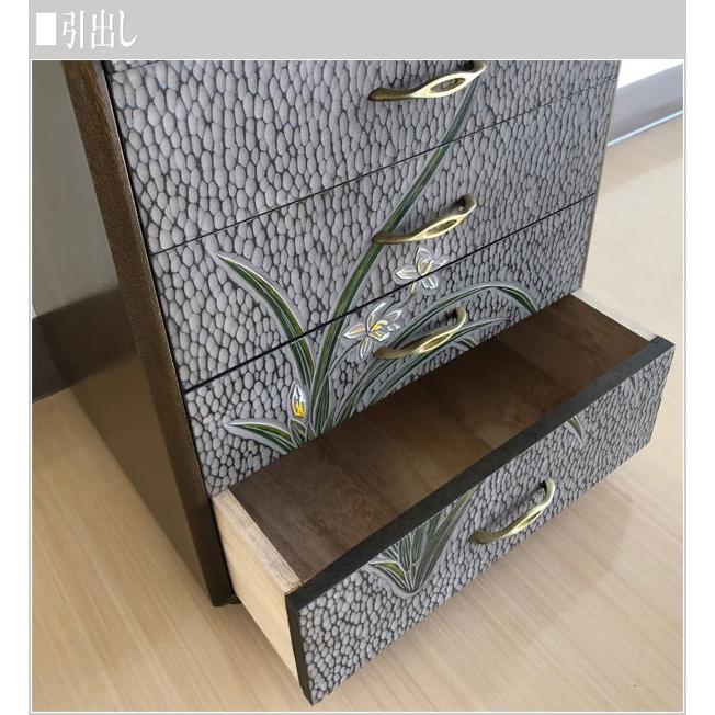 鎌倉彫 ミニチェスト 5段 小物入れ 小引き出し 整理箱 和風