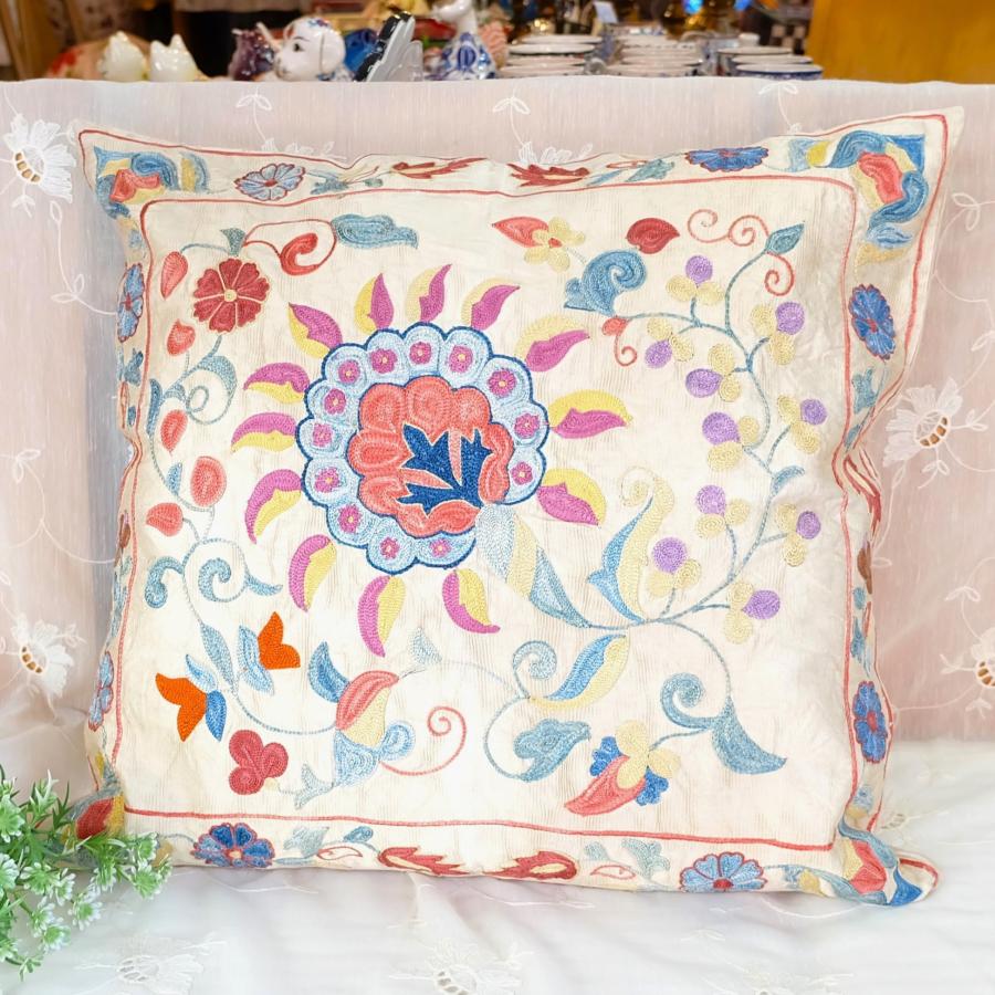 スザンニ スザニ オールド 刺繍 シルク インテリア ハンドメイド