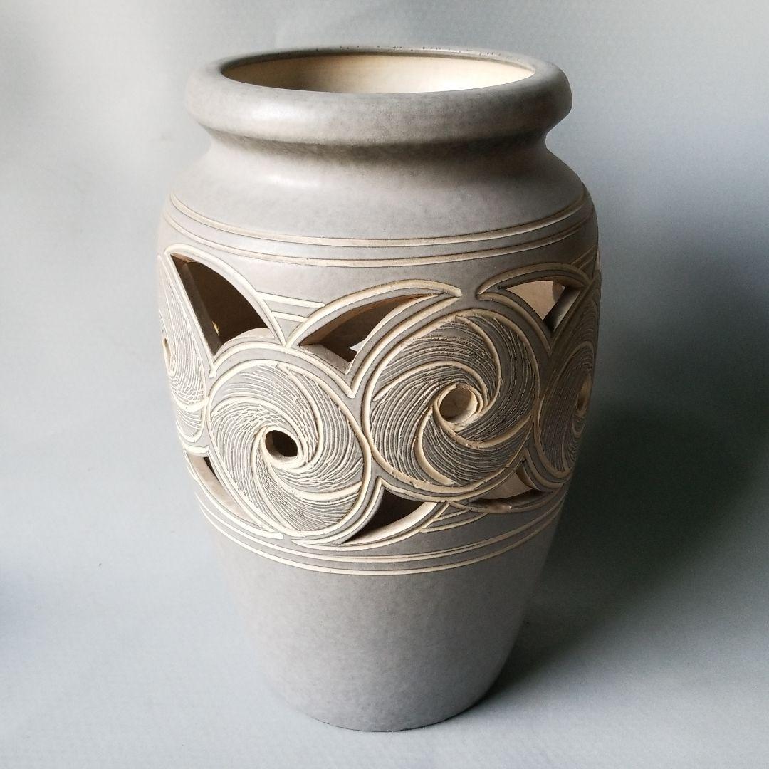 信楽焼傘立て  口つき青透かし 高さ４６cm 傘立て 陶器 おしゃれ 信楽焼 かさたて 和風 傘入れ モダン 玄関 新築