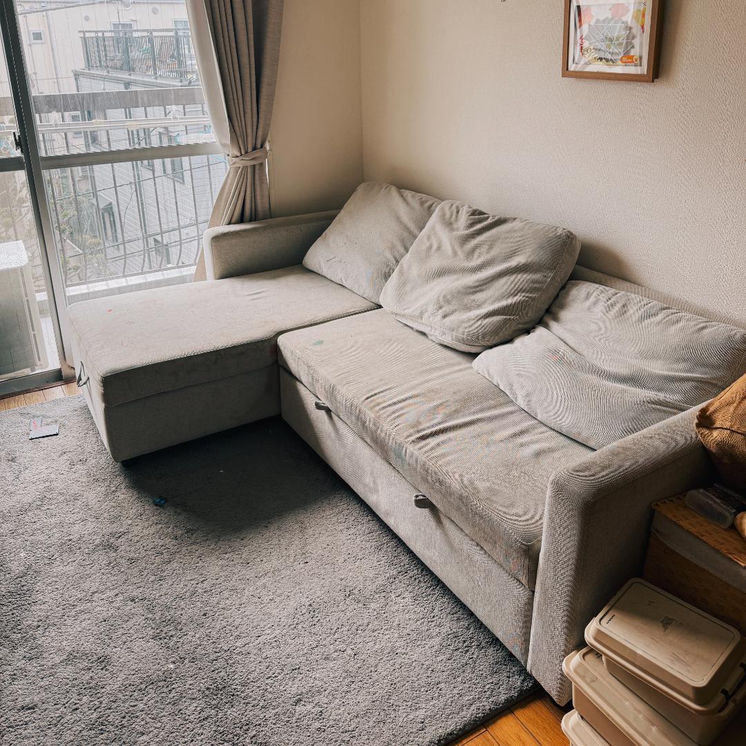 収納付きカウチソファベッド 布張りタイプ (ノアーク2 GY) 210cm 収納付きカウチソファベッド 布張りタイプ (ノアーク2 撥水加工 DGY